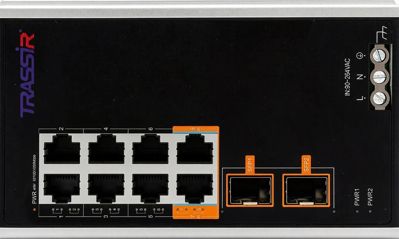 Коммутатор TRASSIR TR-NS15102S-130-8POE: Надёжная сеть для суровых условий